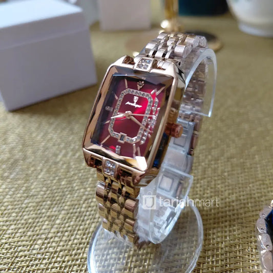 Poedagar POEDAGAR 785 luxury women’s quartz watch with a brown strap and elegant dial.