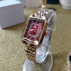 Poedagar POEDAGAR 785 luxury women’s quartz watch with a brown strap and elegant dial.