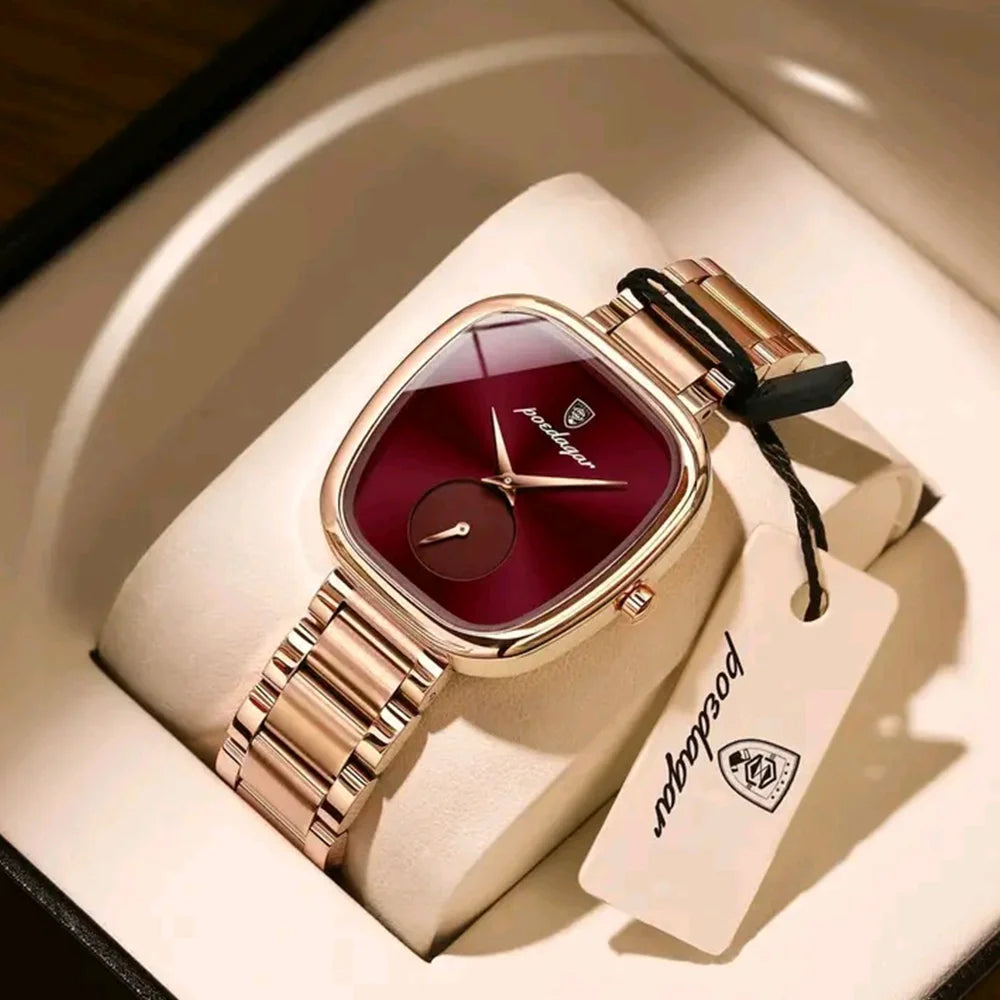 Poedgar 783 luxury women's quartz watch with white dial, waterproof design, and elegant style.