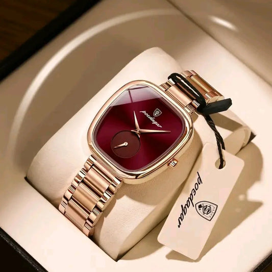 Poedgar 783 luxury women's quartz watch with white dial, waterproof design, and elegant style.