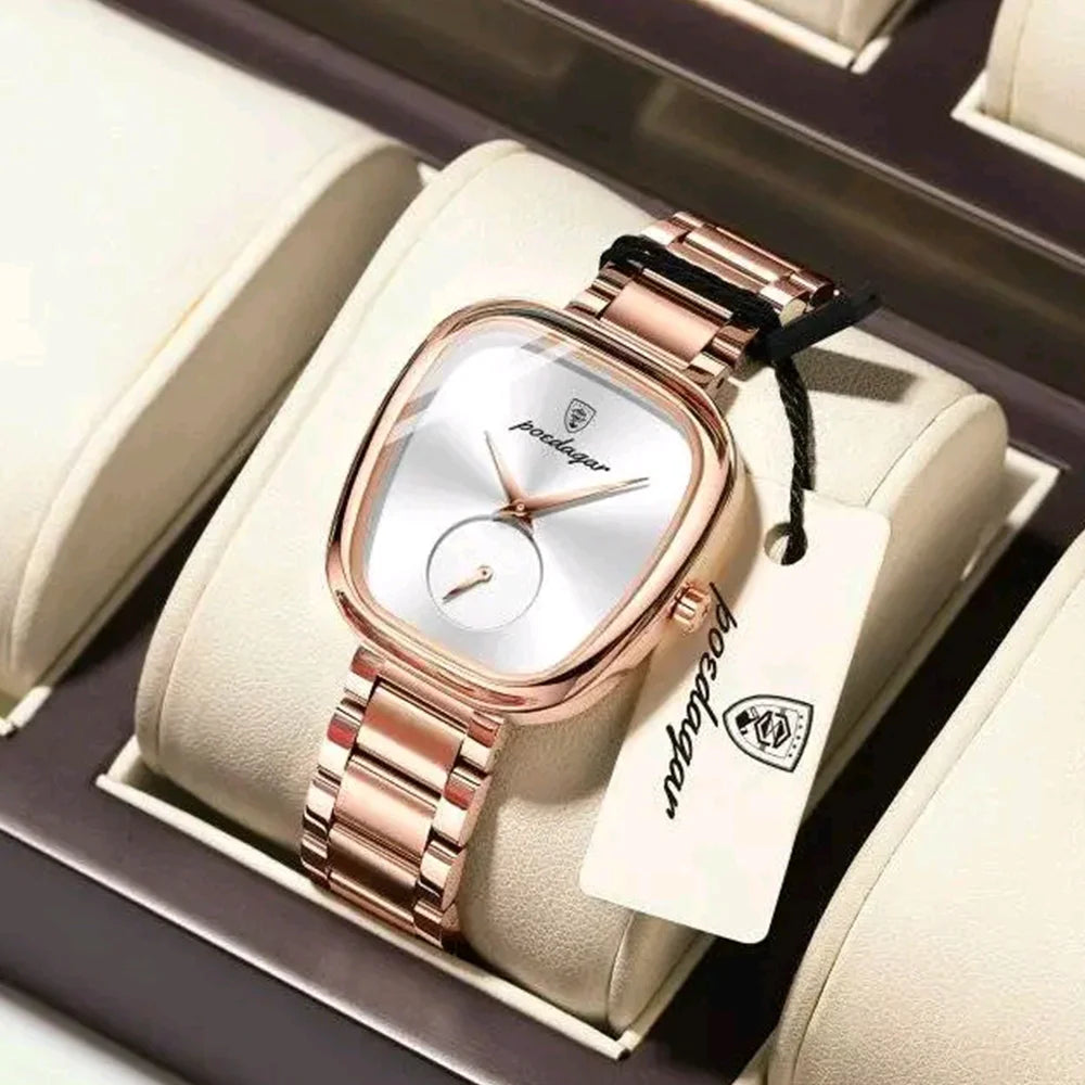 Poedgar 783 luxury women's quartz watch with a white dial, waterproof design, and elegant style.