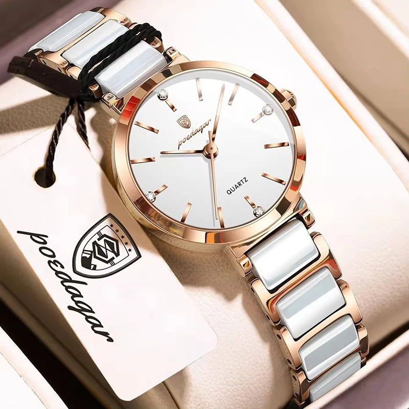 POEDAGAR 505 Women's Luxury Quartz Watch – Elegant Stainless Steel