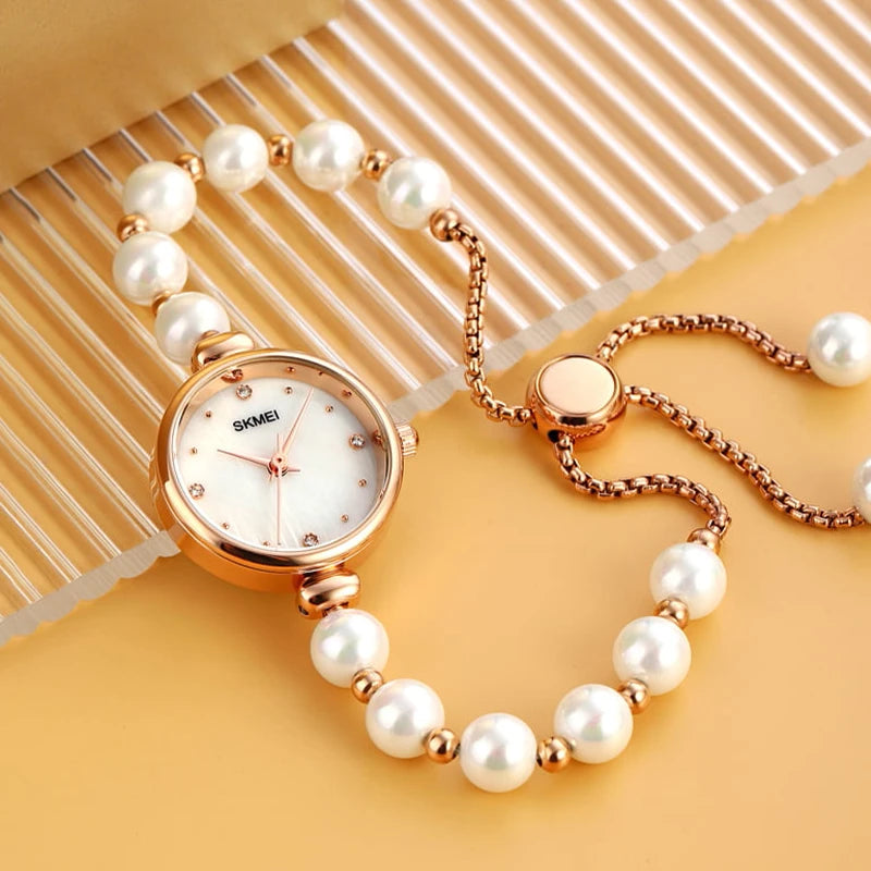 SKMEI 1983 Women's Luxury Watch – Natural Stone Bracelet