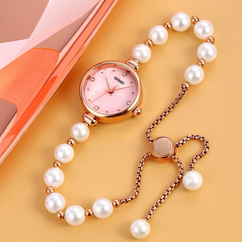 SKMEI 1983 Women's Luxury Watch – Natural Stone Bracelet