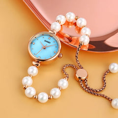 SKMEI 1983 Women's Luxury Watch – Natural Stone Bracelet