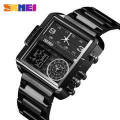 SKMEI 1584 Men's Dual Time Business Watch Luxury Digital Watch
