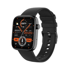 Gray Colmi P71 Smart Watch displaying digital time and fitness tracking features on a sleek screen.