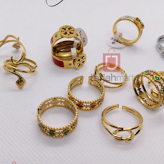 Women's trendy finger ring with stone by Tarjah Mart, featuring a stylish design and sparkling gemstone detail.