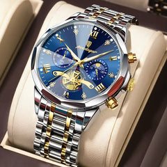 POEDAGAR 938 Men's Watches Original Mechanical Stainless Steel