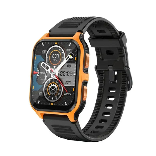 Colmi P73 smartwatch with 1.9-inch display, waterproof design, showing fitness tracking and notifications on the screen.